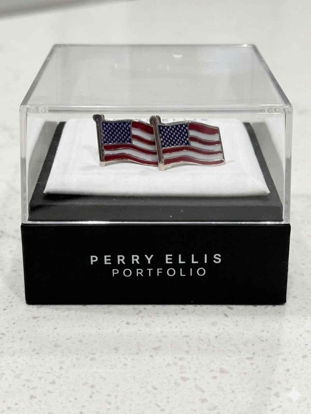 Perry Ellis American Flag, Red, White & Blue Cufflinks
